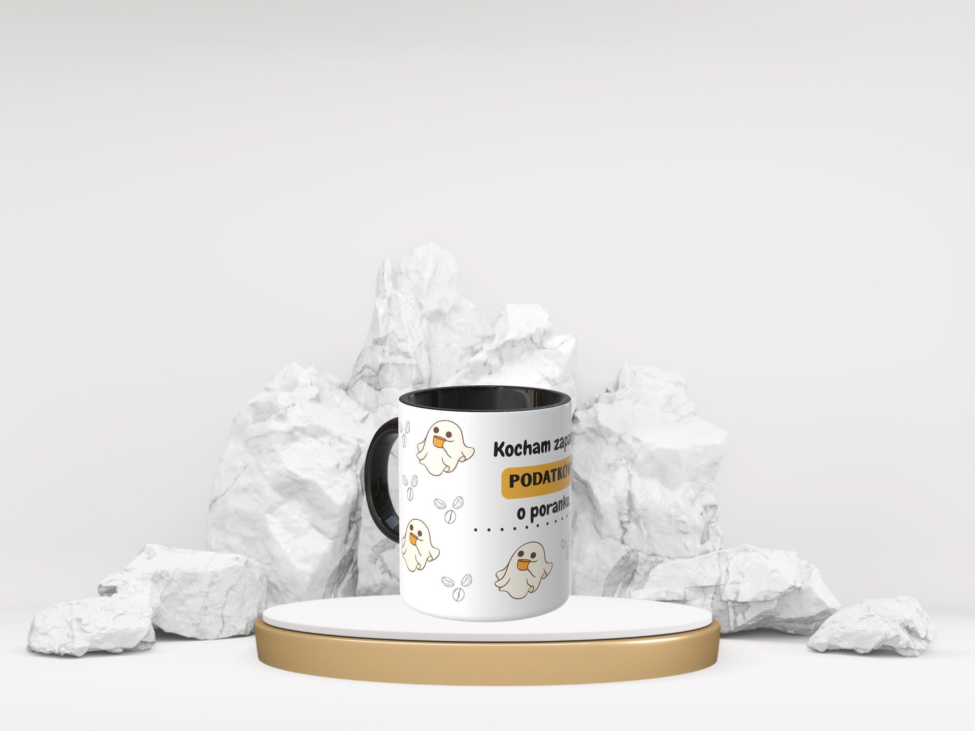 Śmieszny Kubek Dla Księgowych - Kocham zapach podatków o poranku