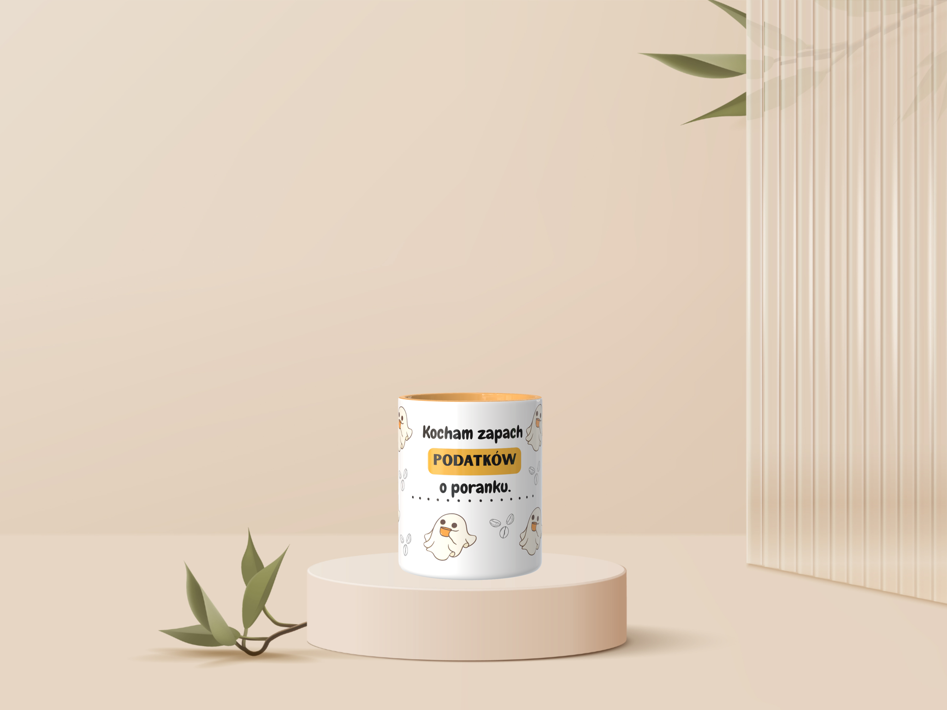 Śmieszny Kubek Dla Księgowych - Kocham zapach podatków o poranku