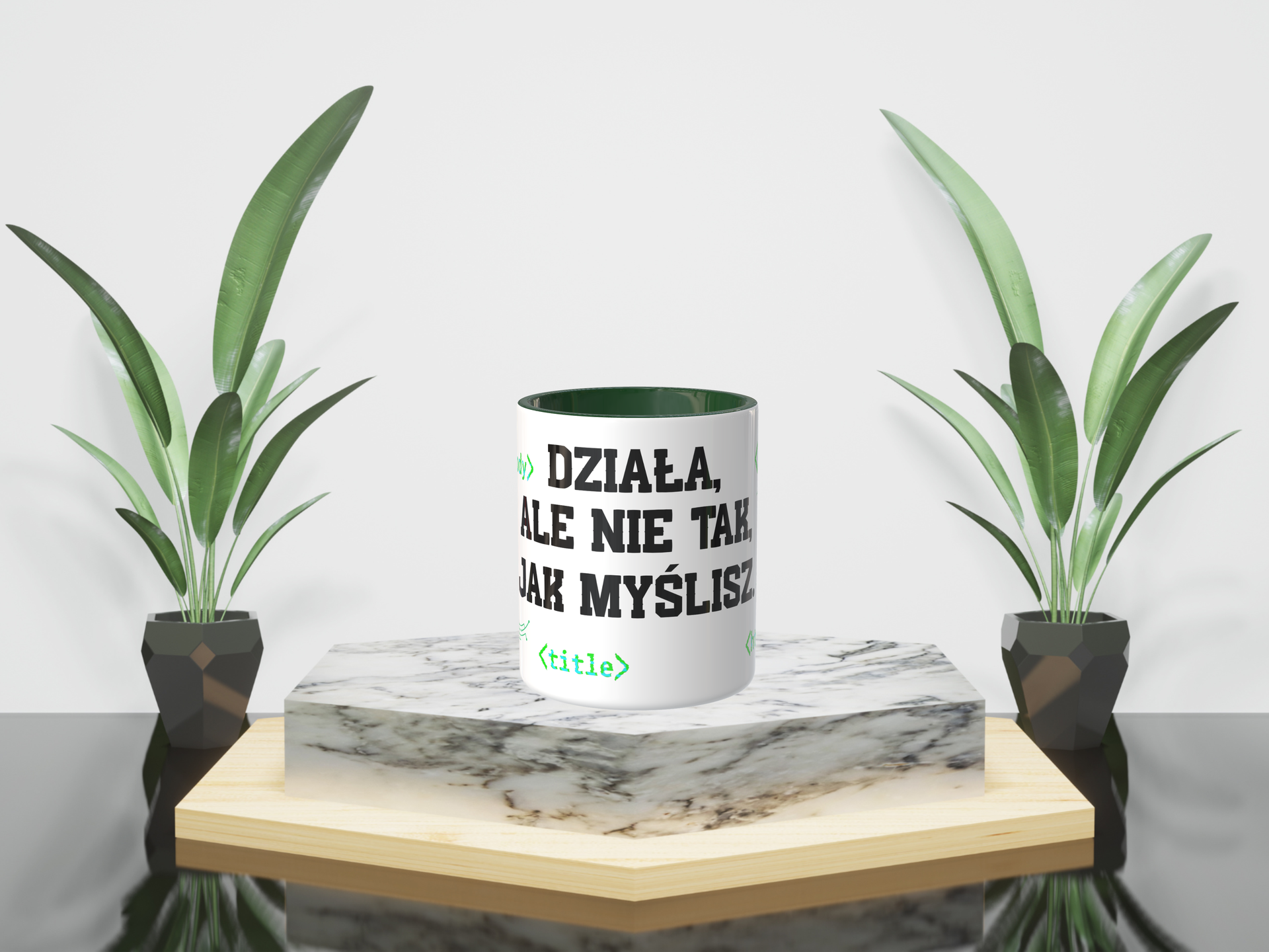 Śmieszny Kubek Dla Programistow - Działa, ale nie tak, jak myślisz