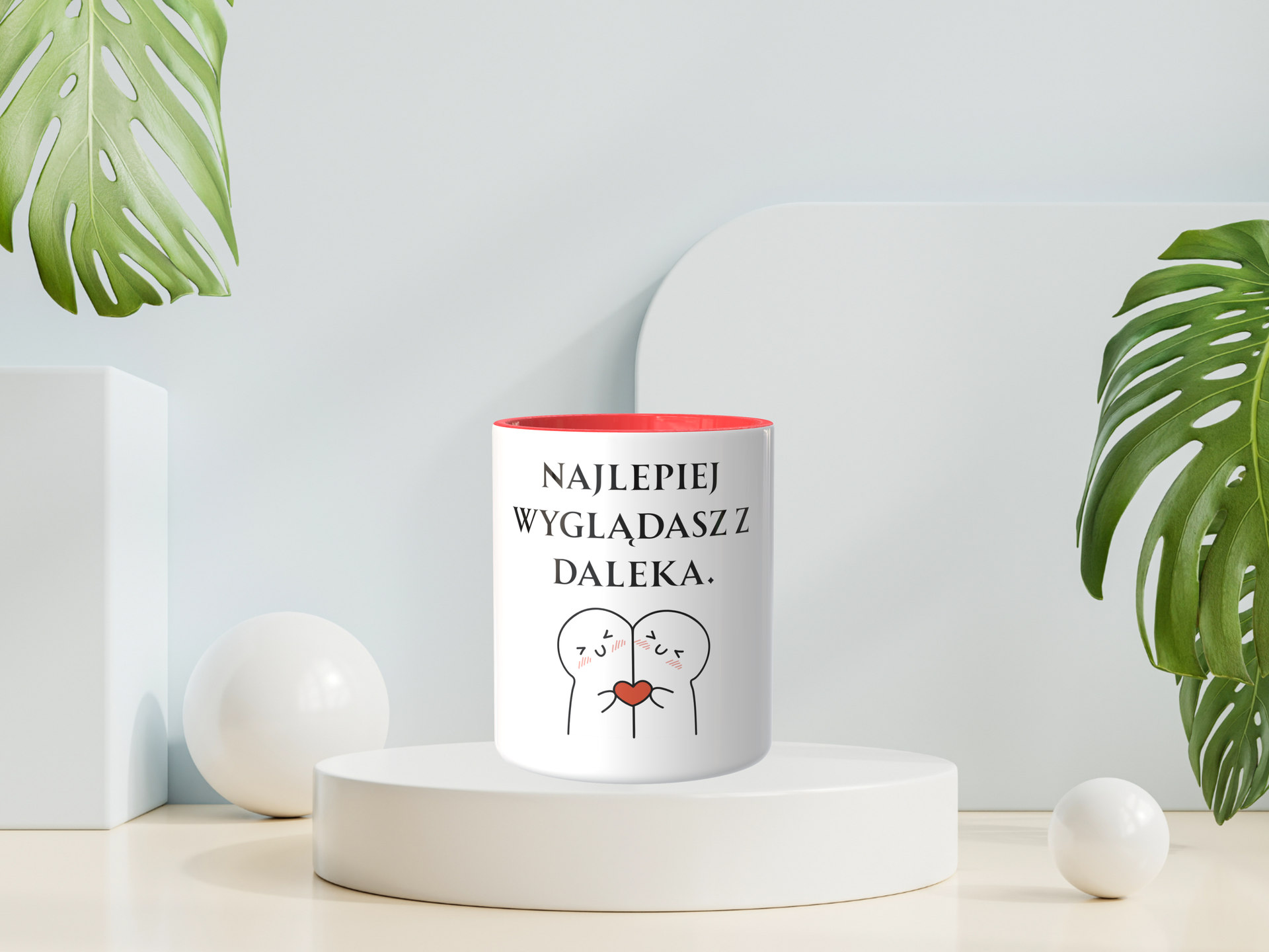 Śmieszny Kubek Niegrzeczne - Najlepiej wyglądasz z daleka