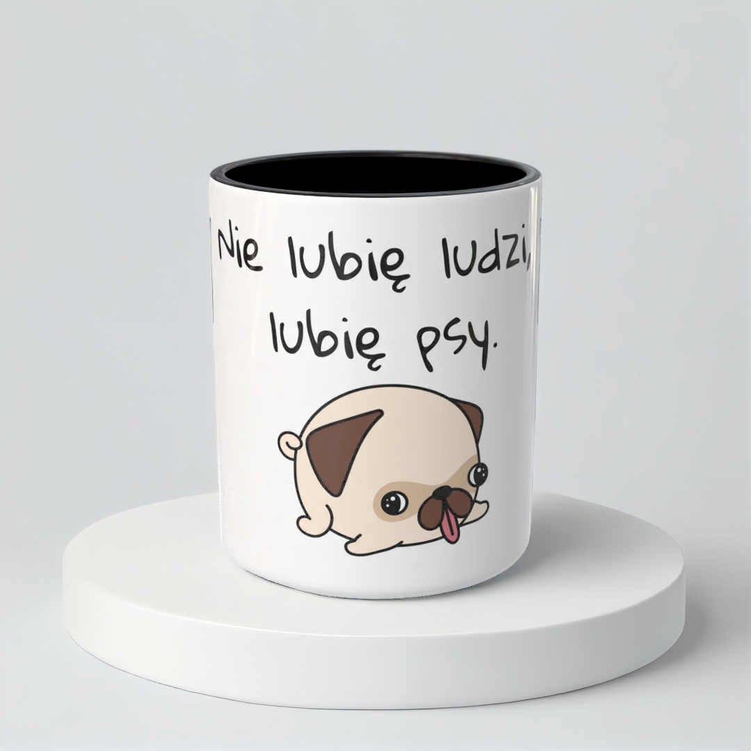 Śmieszny Kubek Niegrzeczne - Nie lubię ludzi, lubię psy