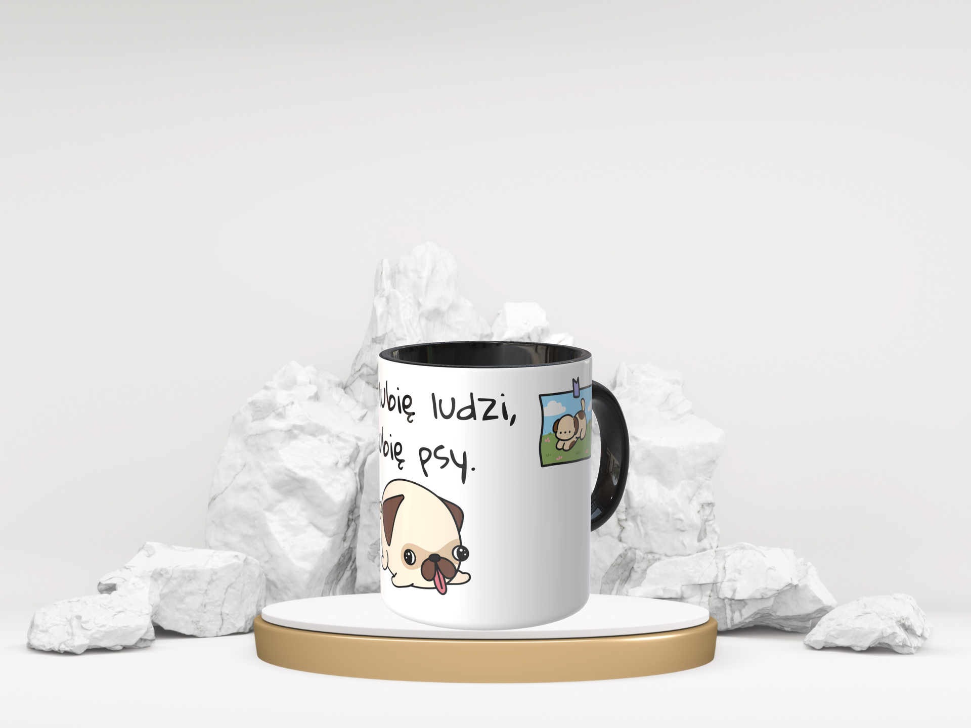 Śmieszny Kubek Niegrzeczne - Nie lubię ludzi, lubię psy
