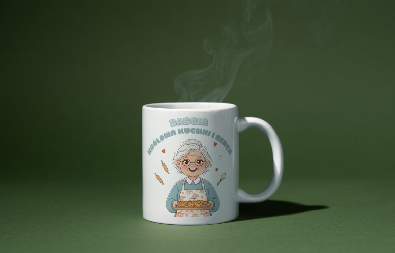 Świąteczny Kubek na Święta - Babcia - królowa kuchni i serca - obrazek 2