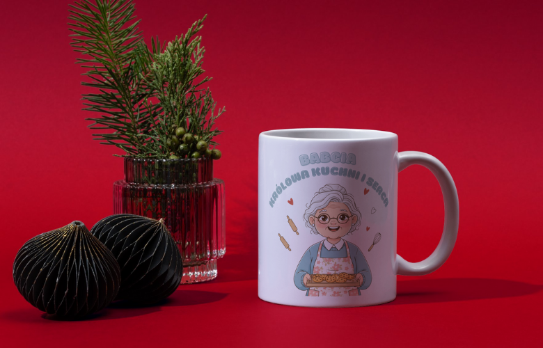 Świąteczny Kubek na Święta - Babcia - królowa kuchni i serca - obrazek 3