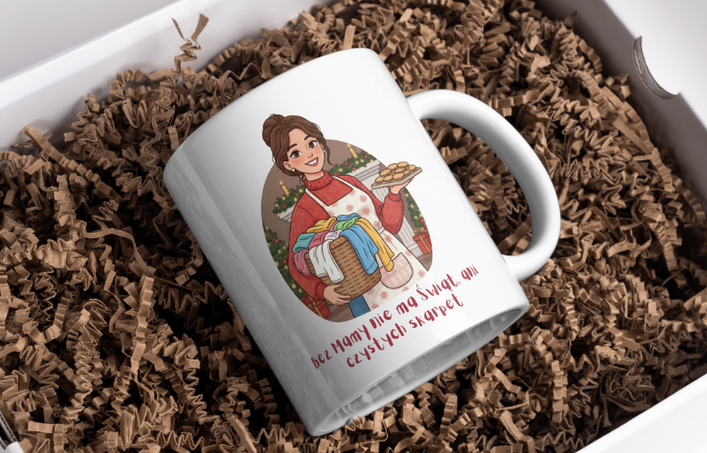 Świąteczny Kubek na Święta - Bez Mamy nie ma Świąt ani czystych skarpet - obrazek 6