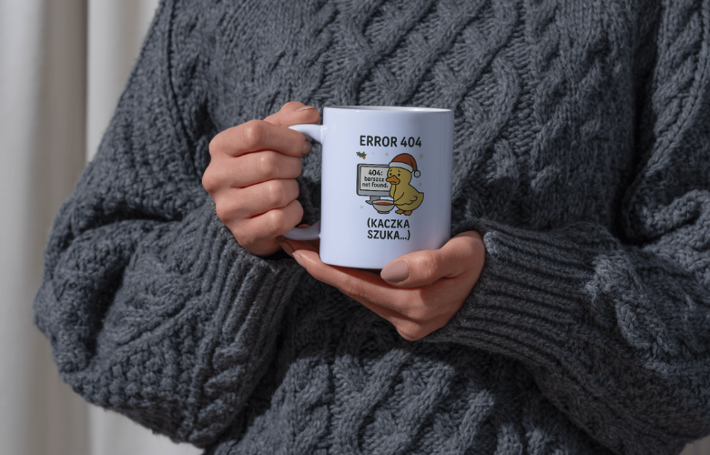 Świąteczny Kubek na Święta - Error 404, kaczka szuka - obrazek 3