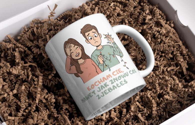 Świąteczny Kubek na Święta - Kocham Cię, nawet jak znowu coś zjebałeś - obrazek 3