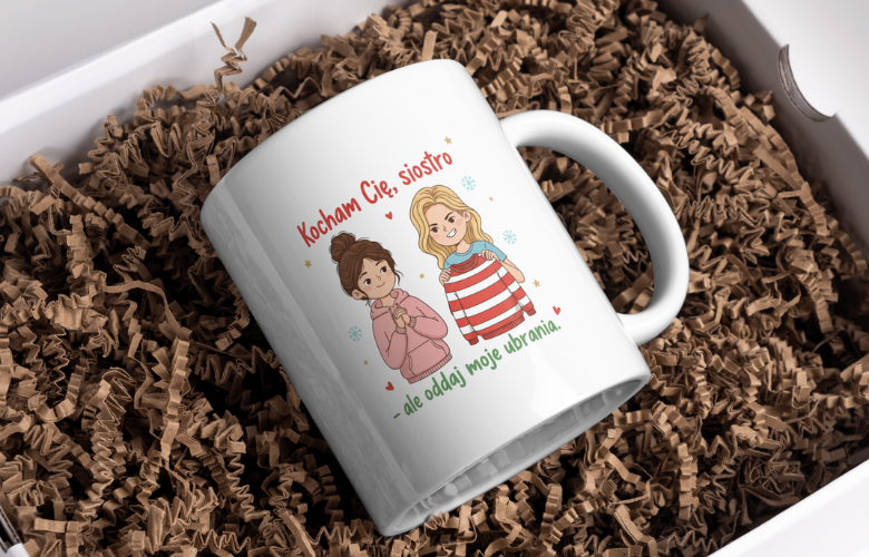 Świąteczny Kubek na Święta - Kocham Cię, siostro, ale oddaj moje ubrania - obrazek 4