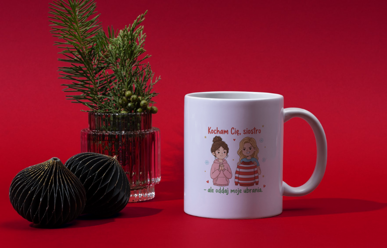 Świąteczny Kubek na Święta - Kocham Cię, siostro, ale oddaj moje ubrania - obrazek 5