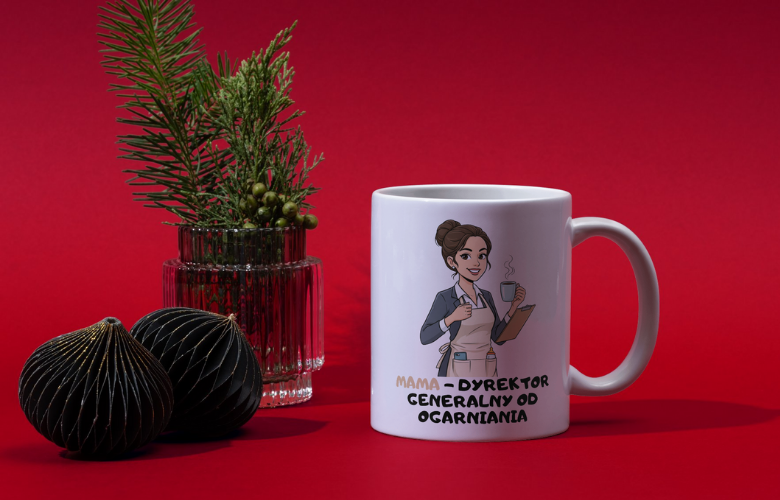 Świąteczny Kubek na Święta - Mama - dyrektor generalny od ogarniania - obrazek 4
