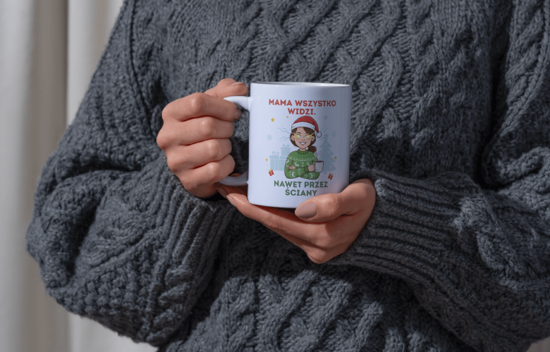 Świąteczny Kubek na Święta - Mama wszystko widzi. Nawet przez ściany - obrazek 5