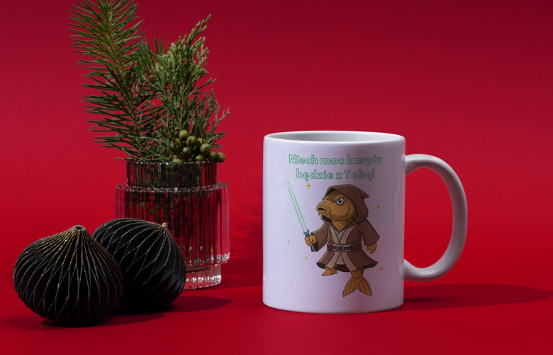 Świąteczny Kubek na Święta - Niech moc karpia będzie z Tobą! - obrazek 2