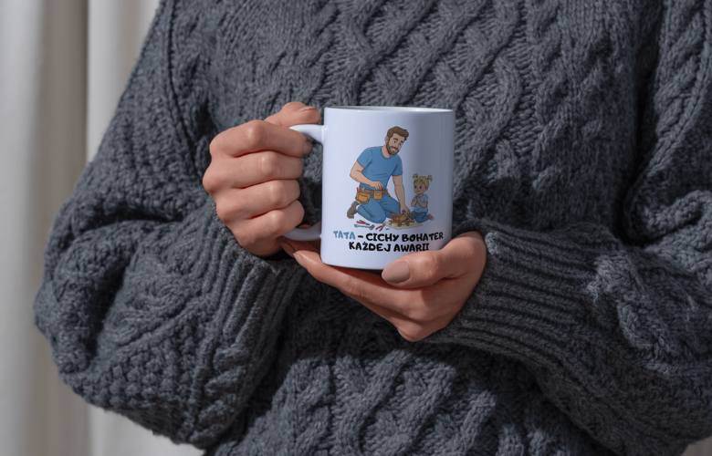 Świąteczny Kubek na Święta - Tata - cichy bohater każdej awarii - obrazek 2