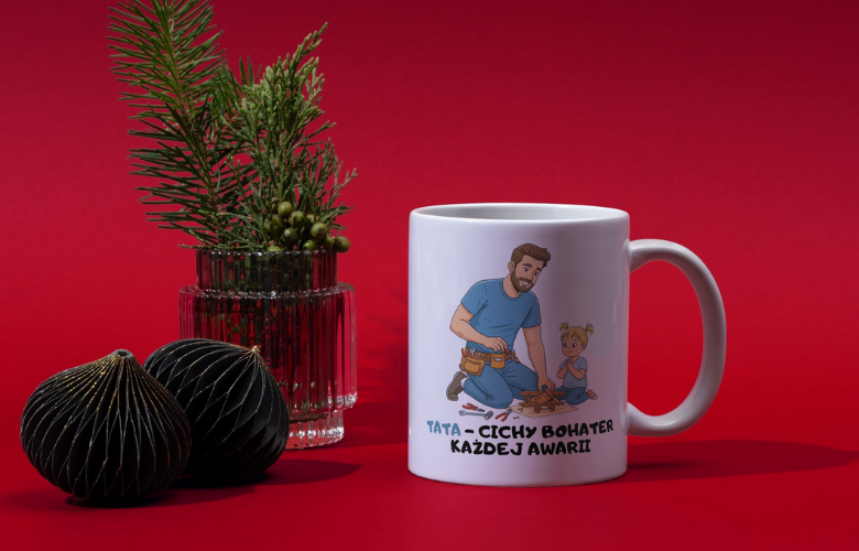 Świąteczny Kubek na Święta - Tata - cichy bohater każdej awarii - obrazek 4