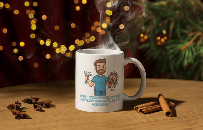Świąteczny Kubek na Święta - Tata - człowiek, który potrafi zepsuć, ale z miłości - obrazek 6