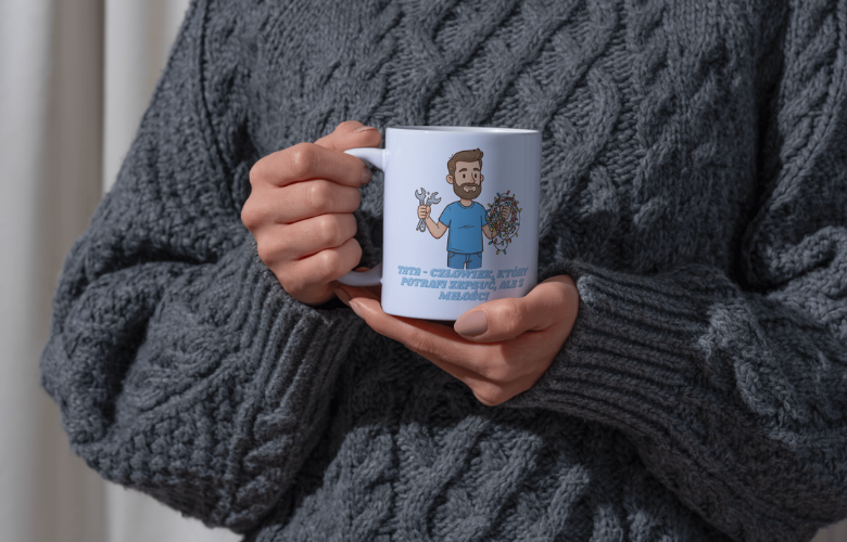 Świąteczny Kubek na Święta - Tata - człowiek, który potrafi zepsuć, ale z miłości - obrazek 3