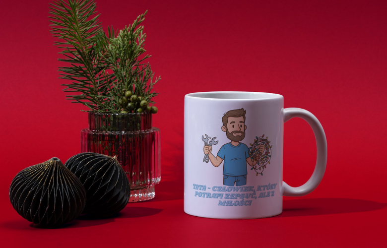 Świąteczny Kubek na Święta - Tata - człowiek, który potrafi zepsuć, ale z miłości - obrazek 5