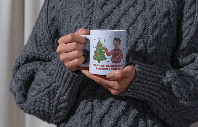 Świąteczny Kubek na Święta - Tata - specjalista od choinki i pilota - obrazek 6