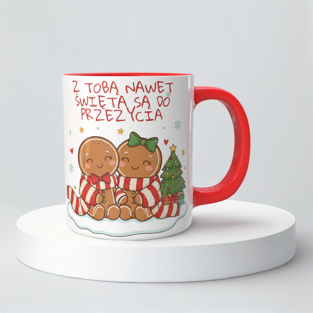 Świąteczny Kubek na Święta - Z Tobą nawet Święta są do przeżycia